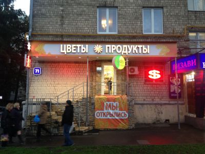 Навес со ступеньками для магазина