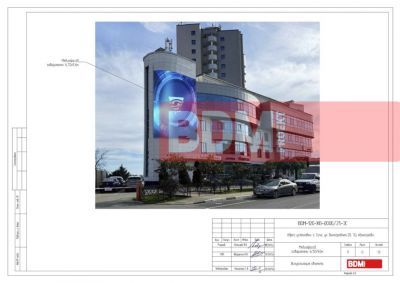 Медиафасад габаритами 9,6 х 6,72 м