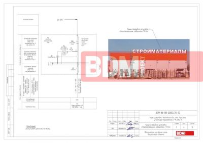 Крышно-фасадная установка «Стройматериалы» габаритами 17х1,4 м.