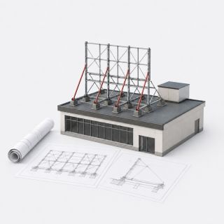 Строительный проект крышной конструкции
