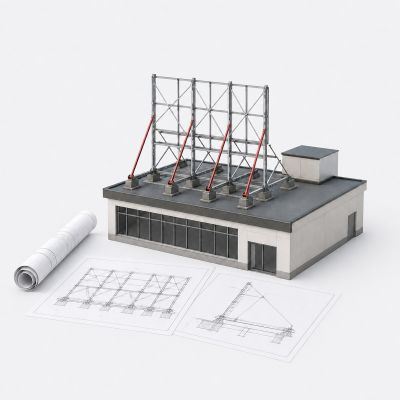 Строительный проект крышной конструкции